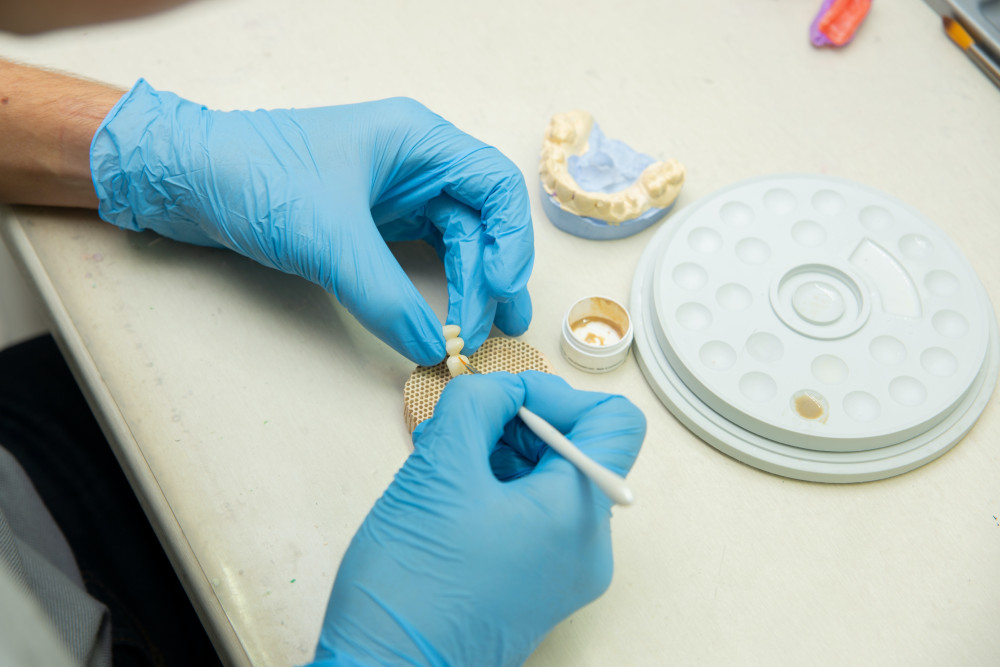 Man working on dental implants